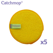 Load image into Gallery viewer, Catchmop - 黃色 圓形菜瓜布(多用途) Yellow Round Scrubber (Multi-purpose) 5pcs